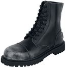Schwarze 9-Loch Boots im Used-Look, Black Premium by EMP, Boot
