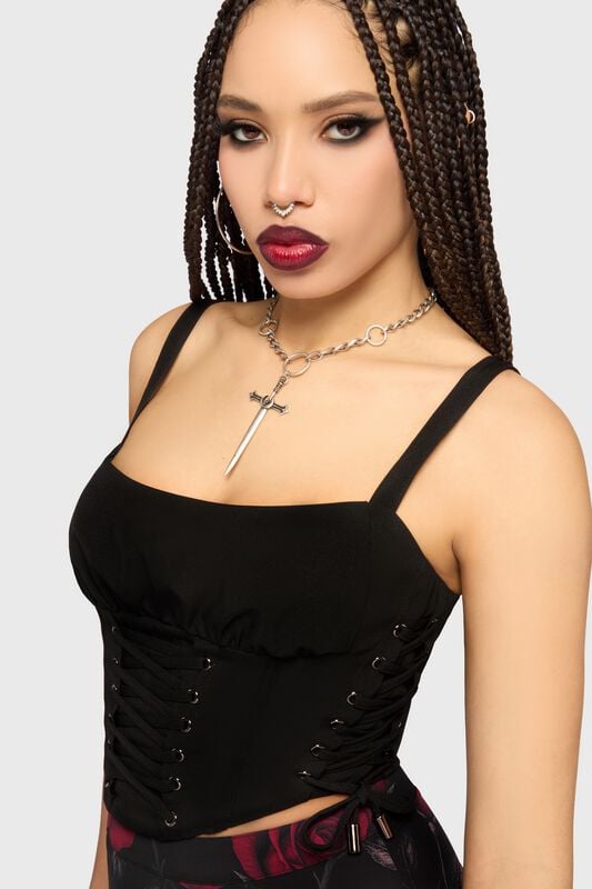 Gothic Korsett - Mourning Muse - Morganna Corset Top - M bis 4XL - für Damen - Größe M - dunkelrot - Frauen - female