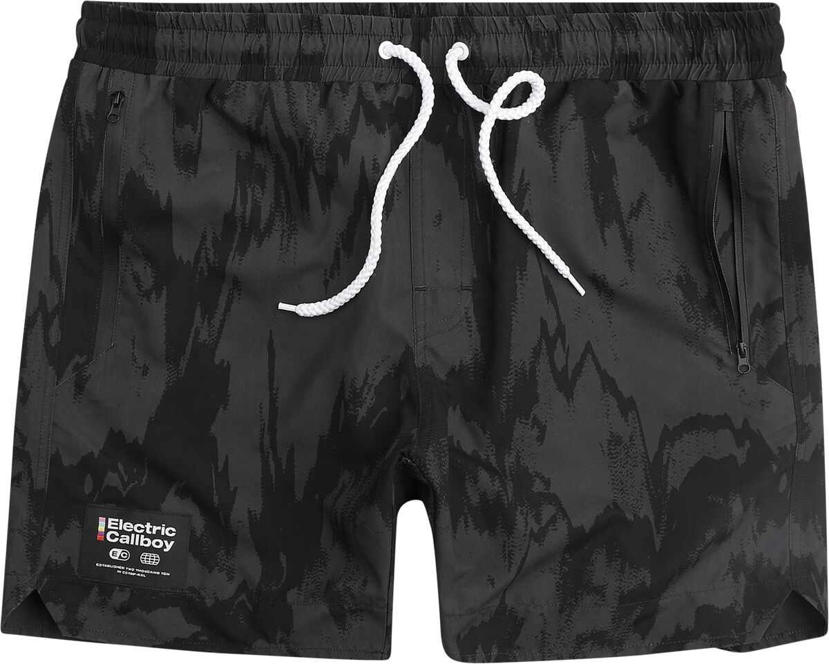 Electric Callboy Badeshort - EMP Signature Collection - S bis XXL - für Männer - Größe XL - schwarz/grau  - EMP exklusives Merchandise!