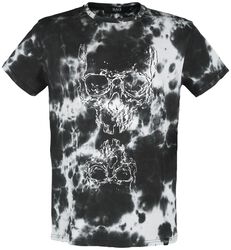 Batik T-Shirt mit Totenkopf Print, Black Premium by EMP, T-Shirt