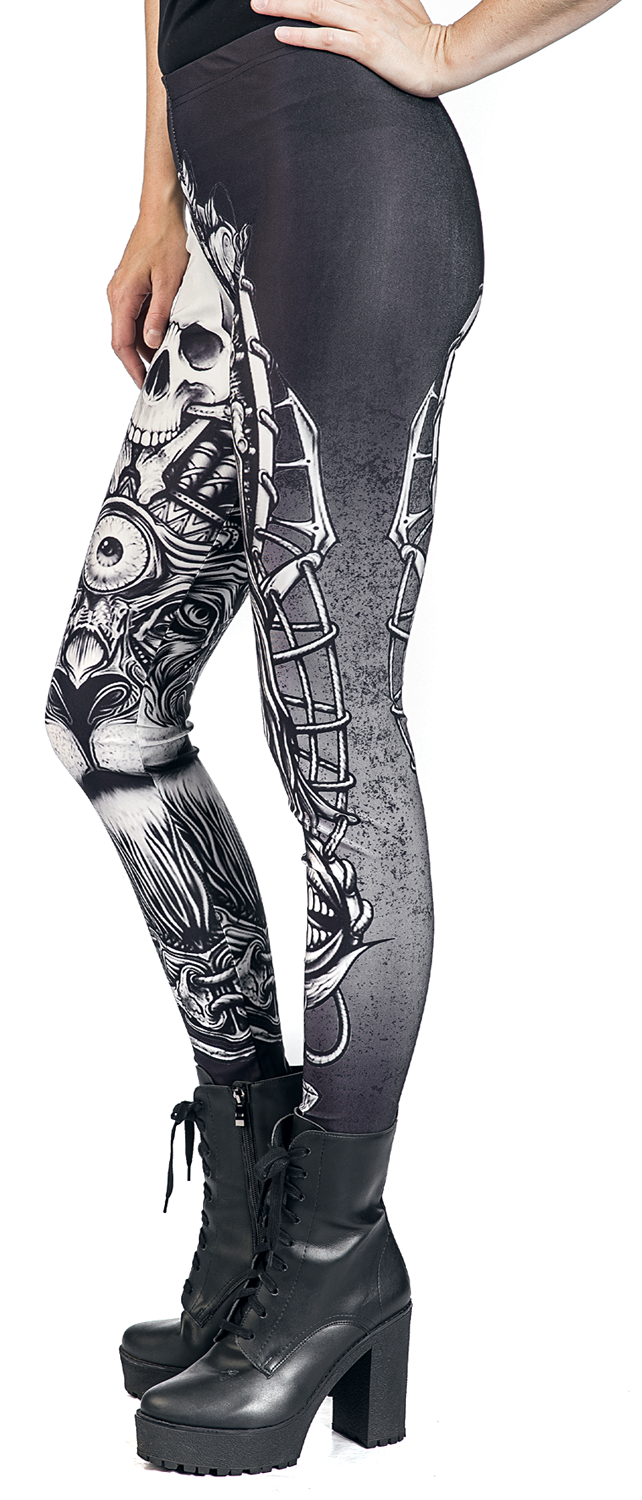 Ocultica Skull Leggings Leggings schwarz grau