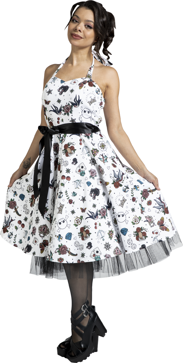 Thumbnail - Rock Rebel by EMP Free Spirit Kleid Mittellanges Kleid weiß in M