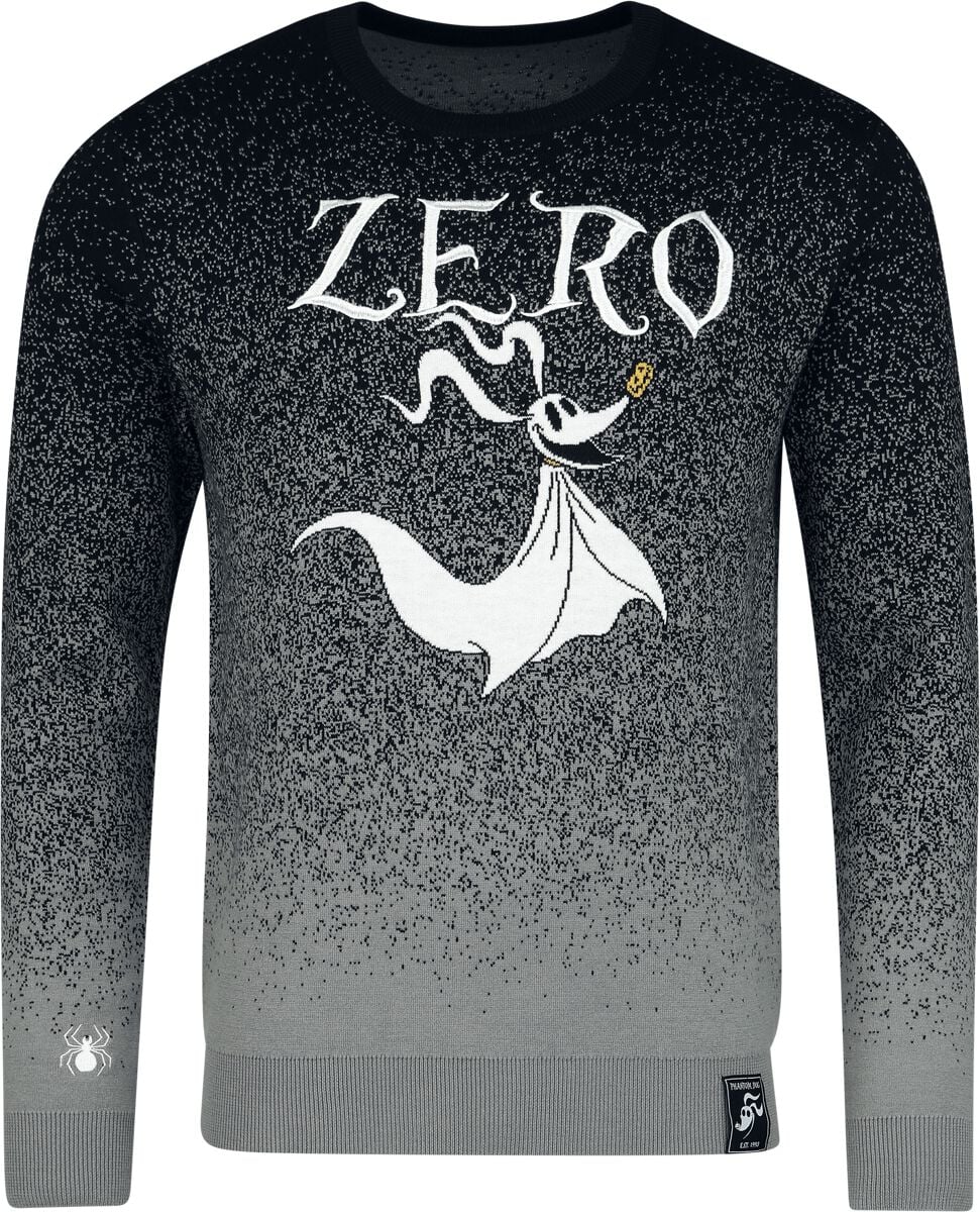 The Nightmare Before Christmas - Anime Stickad jumper - Zero - S XXL - för Herr - svart/grå