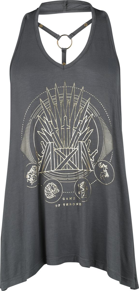 Game Of Thrones Top - Iron Throne - S bis XXL - für Damen - Größe M - charcoal  - Lizenzierter Fanartikel