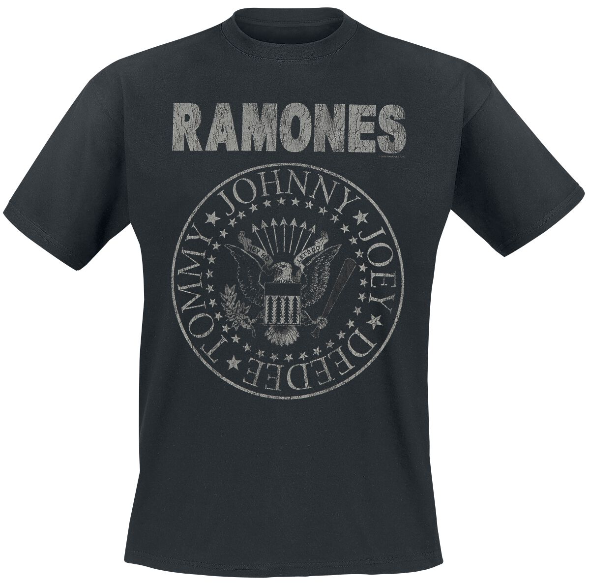 Ramones T-Shirt - Hey Ho Let`s Go - Vintage - S bis 5XL - für Männer - Größe S - schwarz  - Lizenziertes Merchandise!