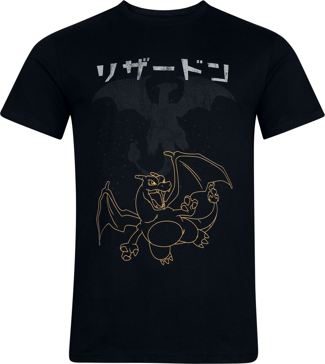 PokéMon Charizard Uomo T-Shirt Nero M 100% Cotone Regular