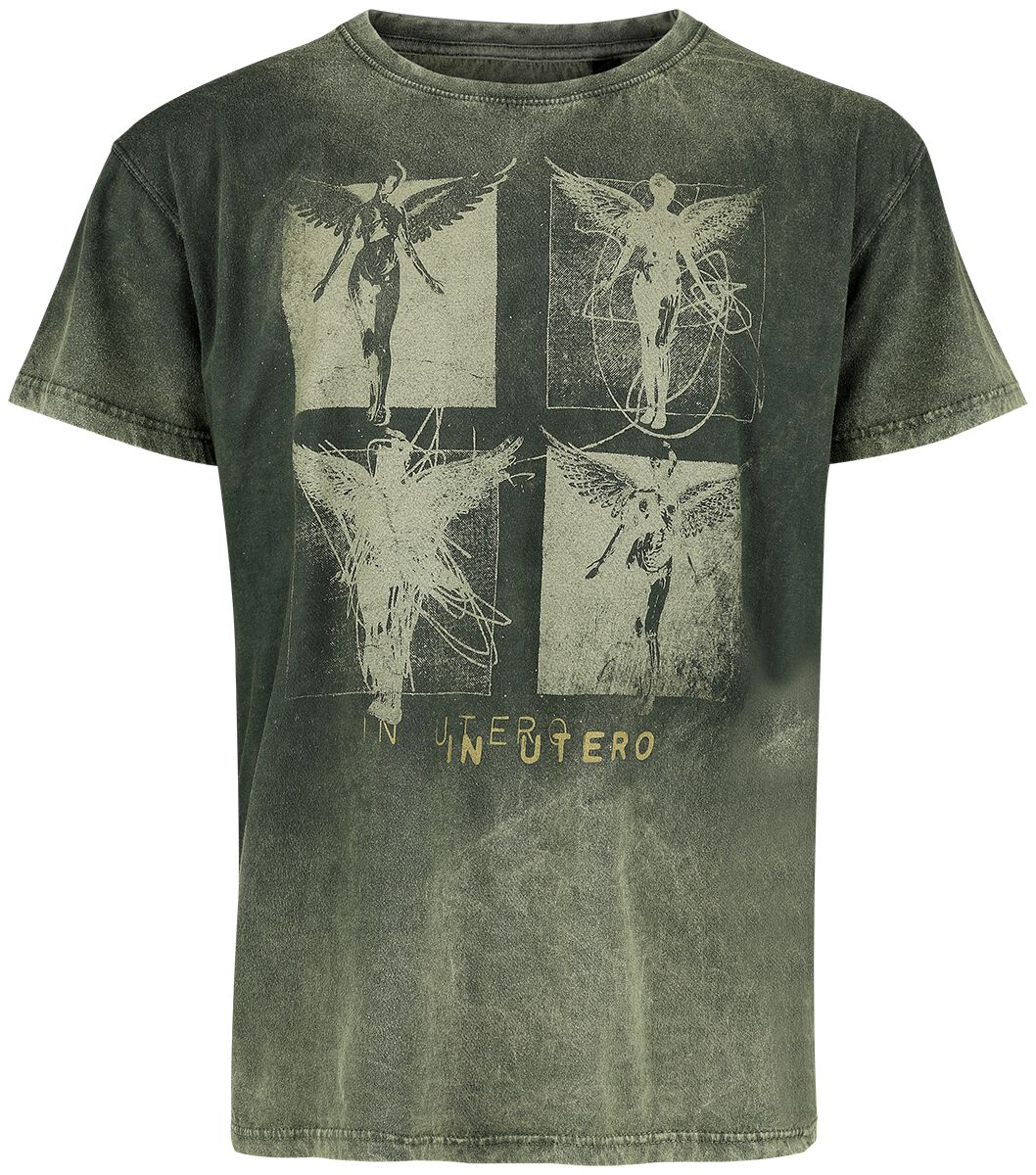Nirvana T-Shirt - In Utero Collage - S - für Männer - Größe S - grün  - Lizenziertes Merchandise!
