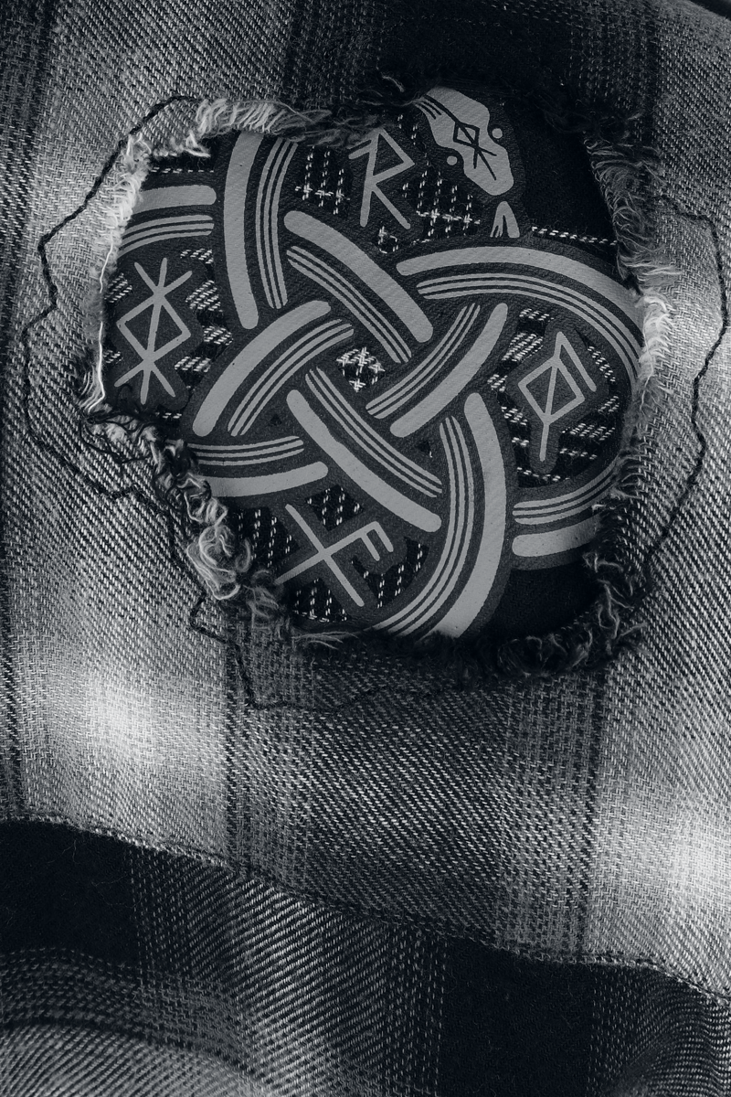 Thumbnail - Black Premium by EMP Pagan Roots Oversized Karo-Hemd Flanellhemd schwarz in XL