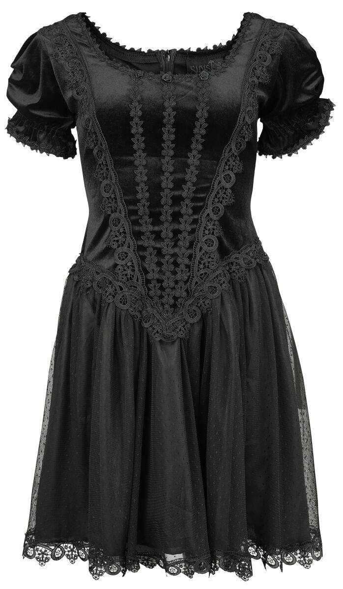 Sinister Gothic - Gothic Kurzes Kleid - Kurzes Gothickleid - XS bis XXL - für Damen - Größe M - schwarz