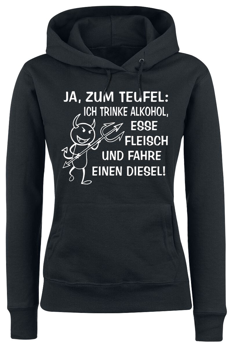 Sprüche Ja, zum Teufel Kapuzenpullover schwarz Sprüche Ja, zum Teufel Kapuzenpullover schwarz