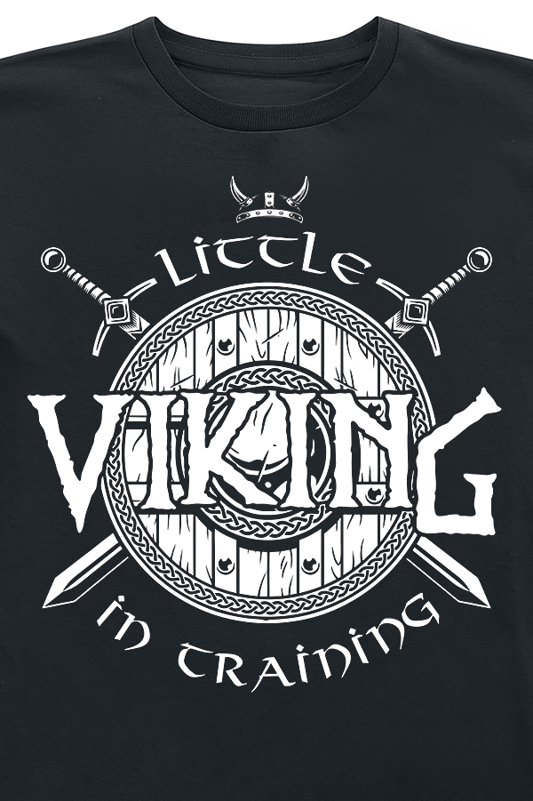 Sprüche T-Shirt - Little Viking In Training - 128 bis 164 - Größe 128 - schwarz