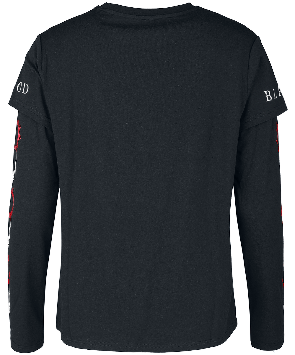 Black Blood by Gothicana Langarmshirt - Longsleeve mit Goat Monk - S bis 3XL - für Damen - Größe XL - schwarz