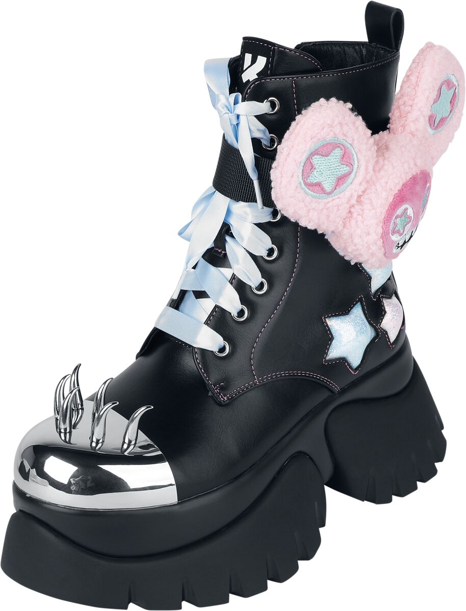 Rockabilly Boot - Frunkrocker Sidekick Platform Boots - EU36 bis EU41 - für Damen - Größe EU38 - schwarz - Frauen - female