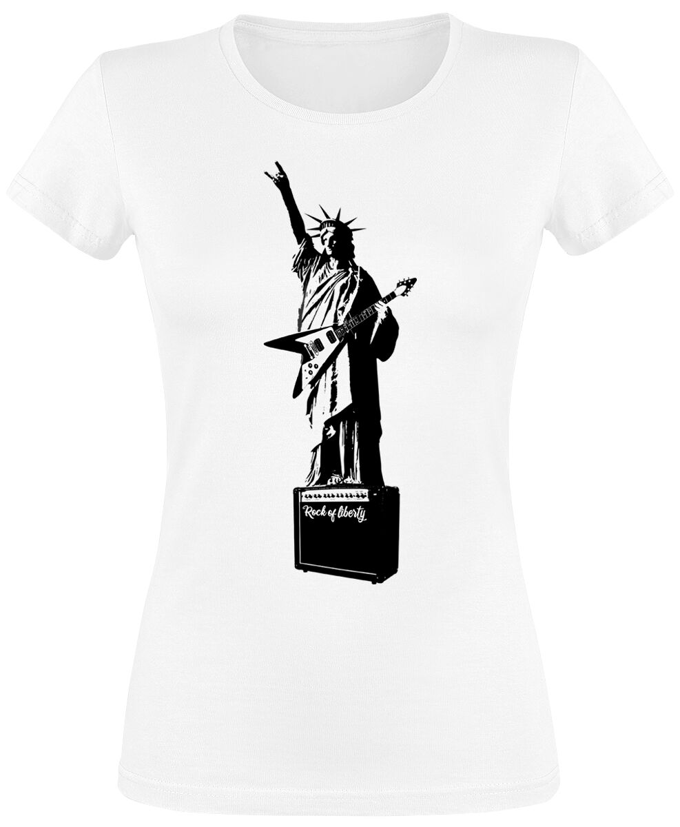 Sprüche T-Shirt - Rock Of Liberty - XL bis 3XL - für Damen - Größe XL - weiß