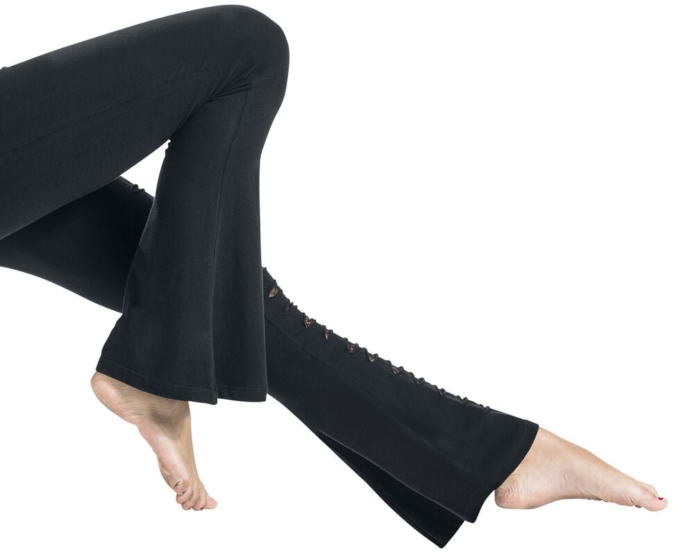 Leggings Gotici EMP Gothicana - Neri Con Inserti E Stampa Floccata Leggings Gotici EMP Gothicana - Neri Con Inserti E Stampa Floccata