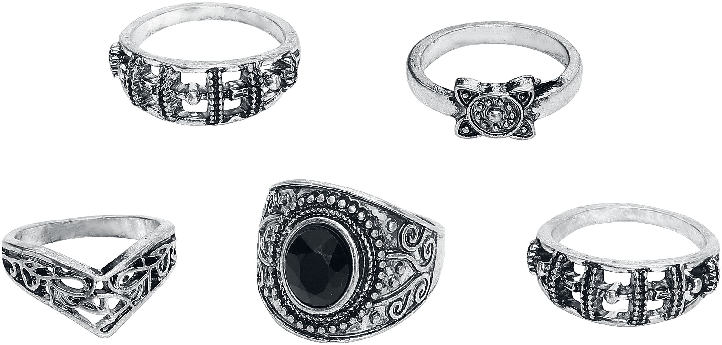 Black Premium by EMP Stone Collection Ring silberfarben