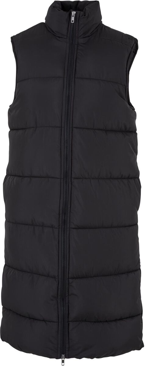Urban Classics Ladies Long Puffer Vest Weste schwarz in 5XL