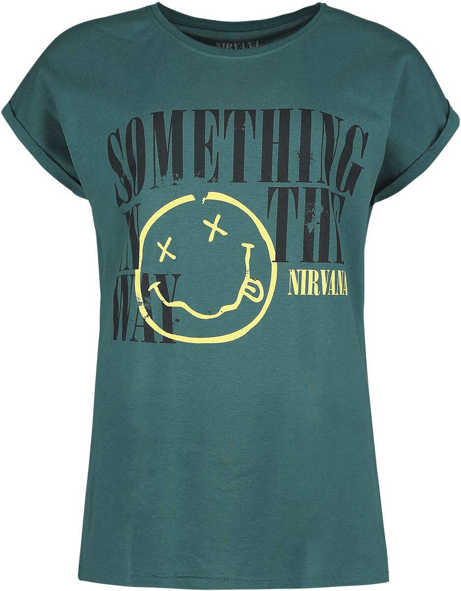 Nirvana T-Shirt - Something In The Way - S bis XXL - für Damen - Größe S - blau  - Lizenziertes Merchandise!