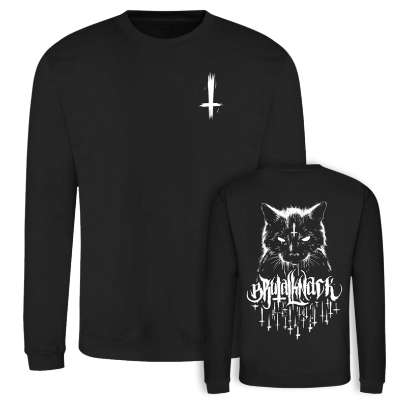 Brutal Knack Gothic Sweatshirt - The Cat from Hell Jumper - for Men - black