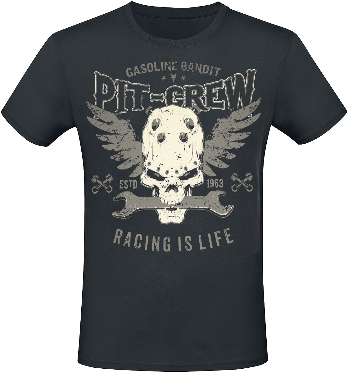 T-Shirt  di Gasoline Bandit - Pit Crew - Uomo - nero