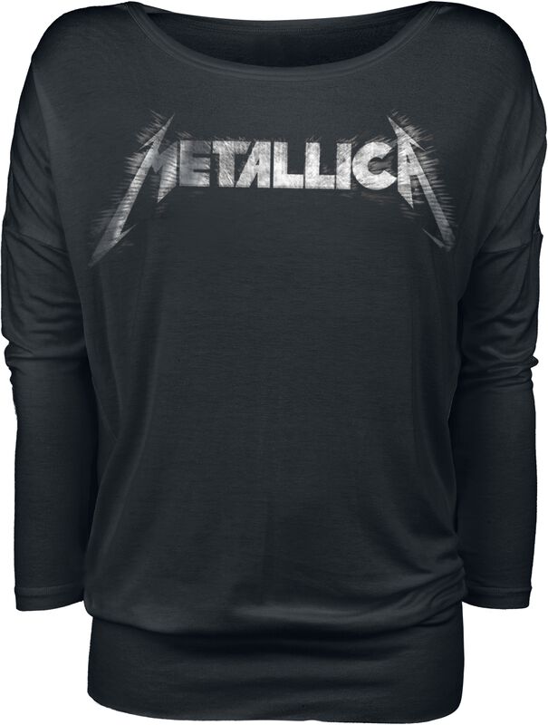 Band Merch Bekleidung Spiked Logo | Metallica Langarmshirt