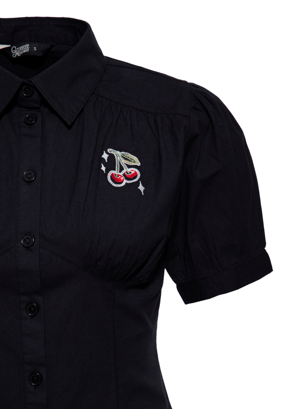4065409311177 - Cherry“ Rockybilly blouse Bluse schwarz in M