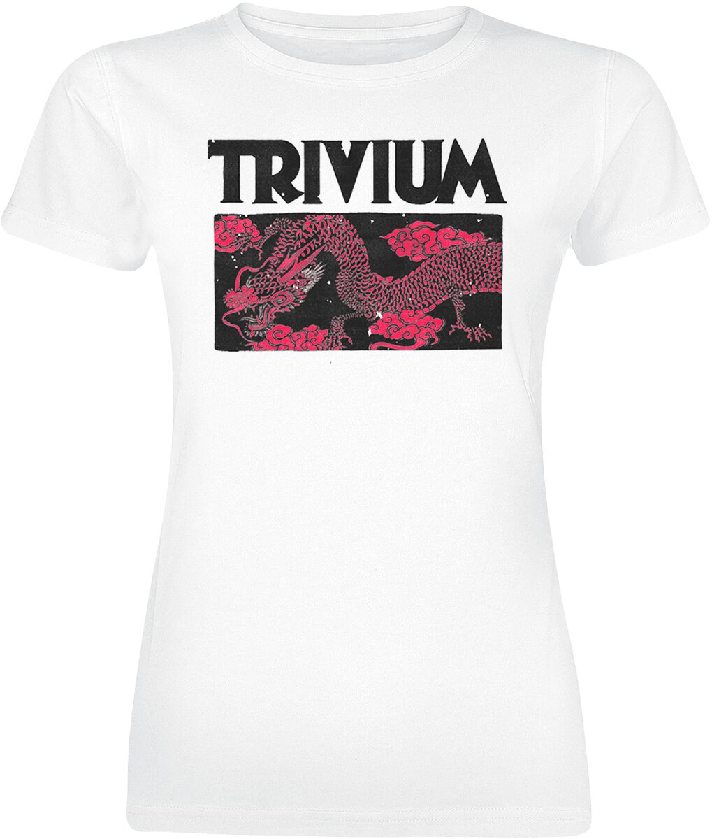 T-Shirt Manches courtes de Trivium - Double Dragon - L à XXL - pour Femme - blanc