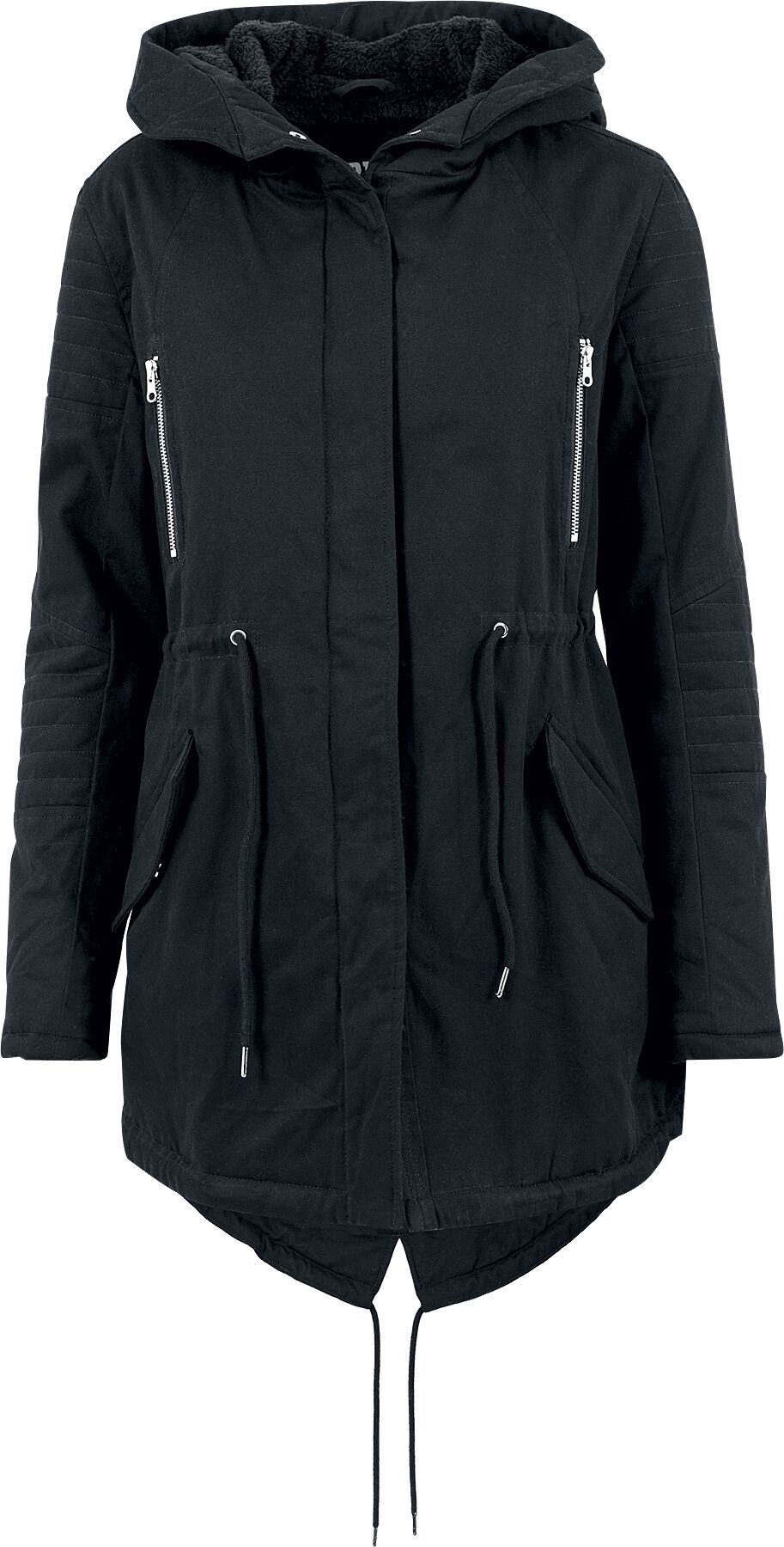 Levně Urban Classics Ladies Sherpa Lined Cotton Parka Dámská zimní bunda černá