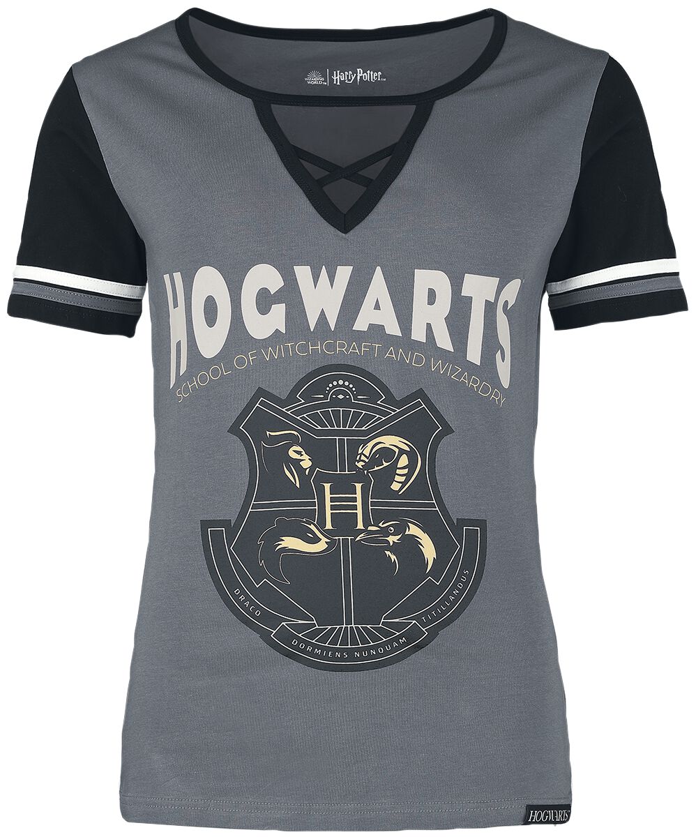 Levně Harry Potter Hogwart's Crest Dámské tričko šedá