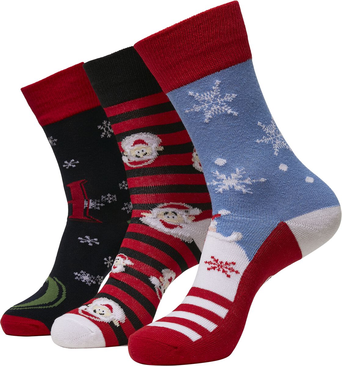 Santa Ho Christmas Socks 3-Pack Socken multicolor von Urban Classics