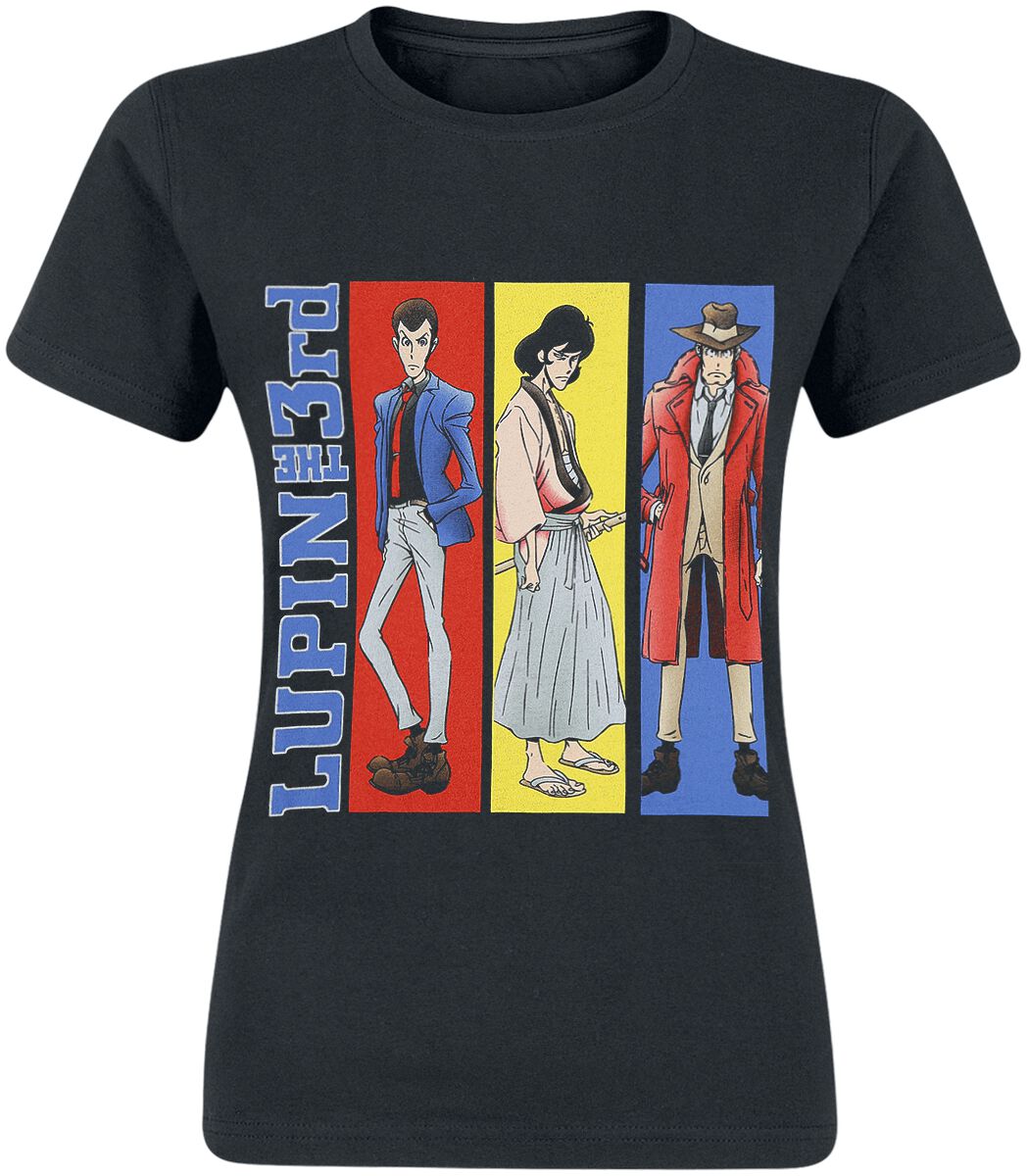 T-Shirt Manches courtes de Lupin The 3rd - Rayures - S à M - pour Femme - noir