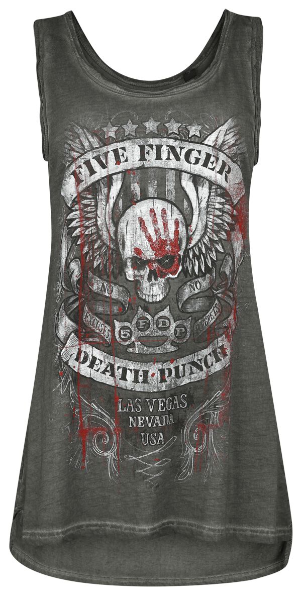 Five Finger Death Punch Top - No Regrets - S bis 4XL - für Damen - Größe M - grau  - Lizenziertes Merchandise!