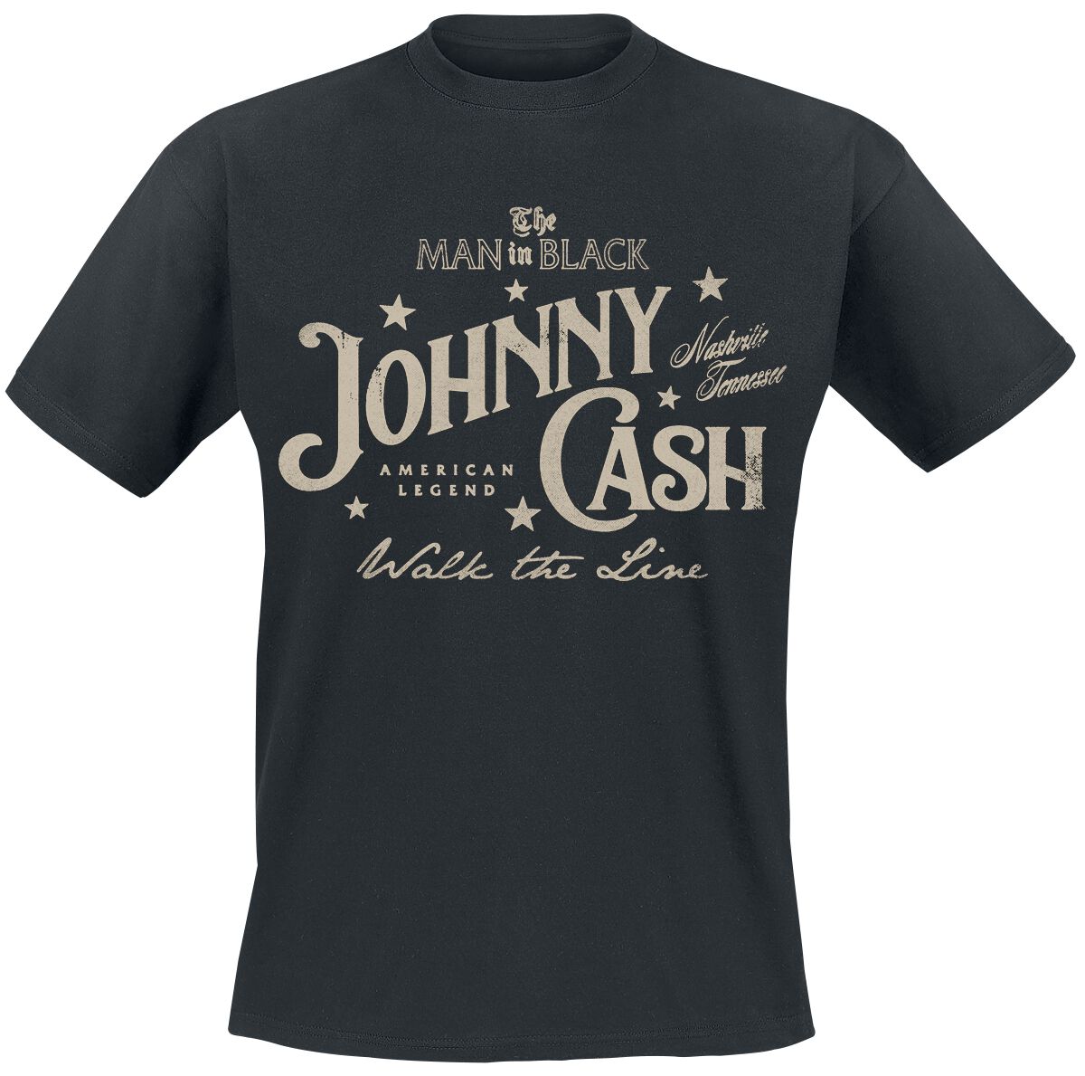 Image of Johnny Cash Walk The Line American Legend T-Shirt schwarz