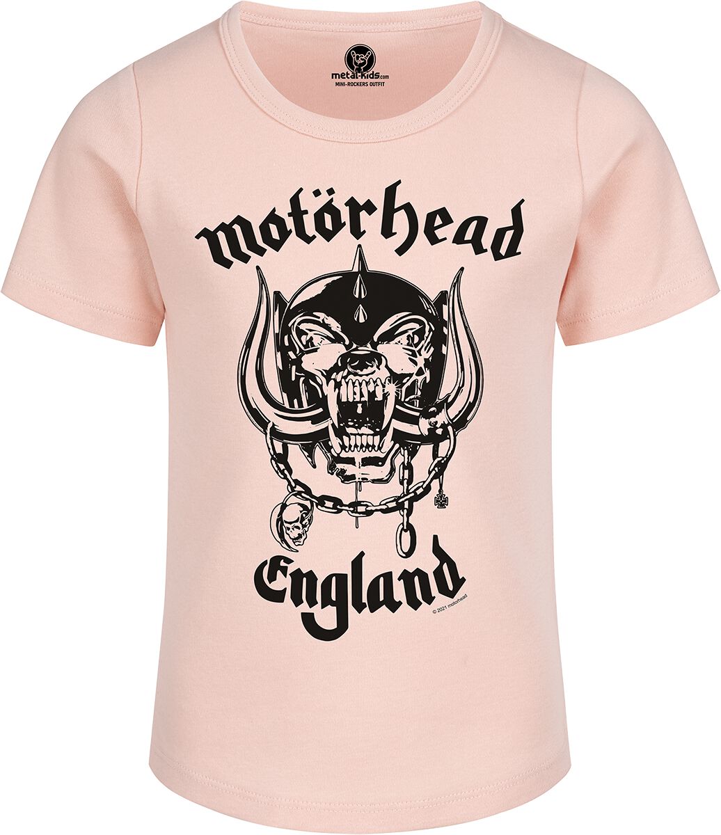 T-shirt de Motörhead - Metal-Kids - England: Stencil - 140 à 164 - pour filles - rose clair