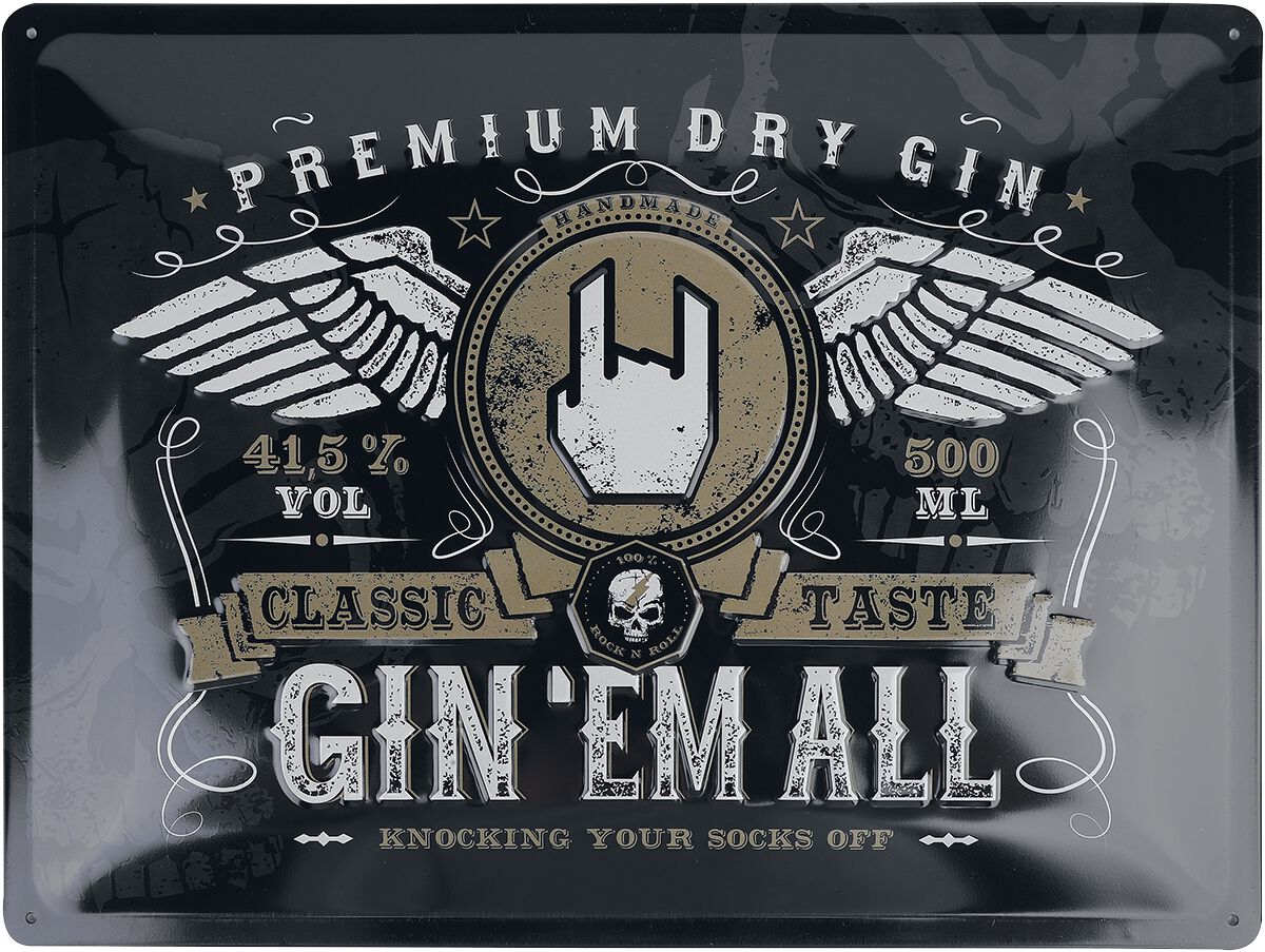 Image of Gin 'Em All by EMP Knocking Your Socks Off Blechschild multicolor