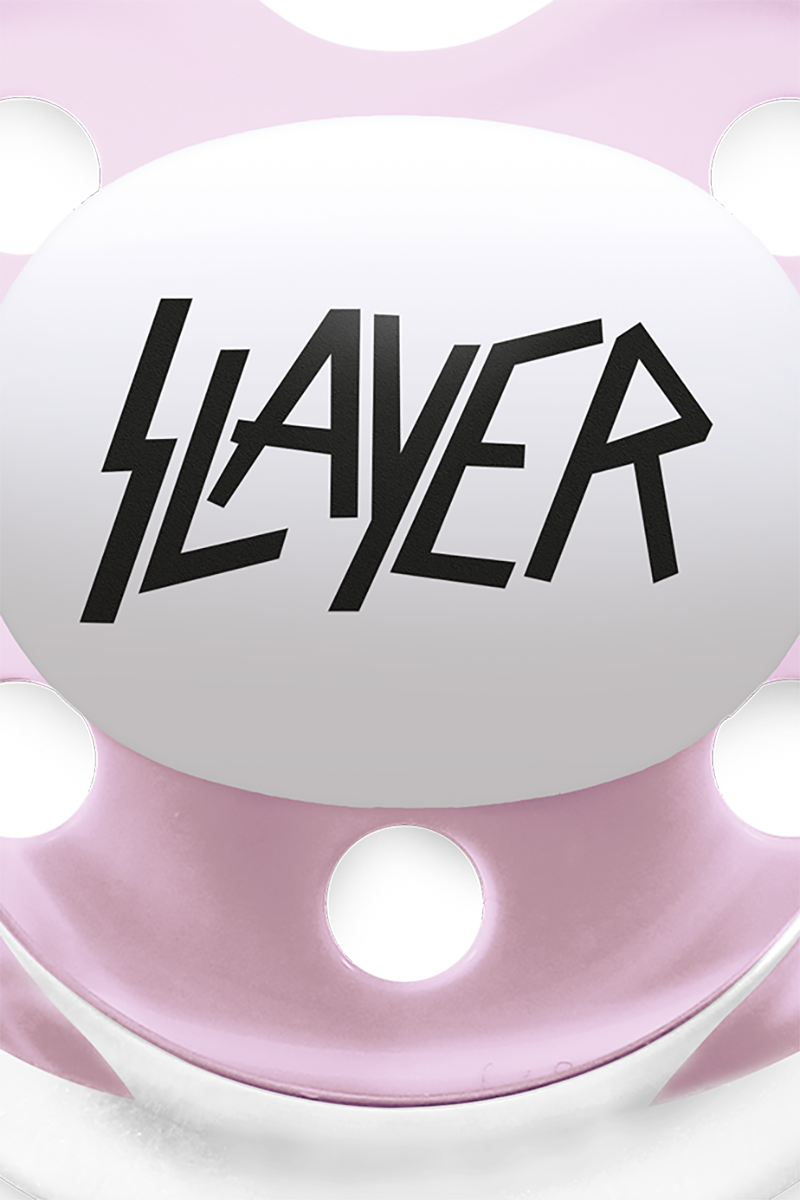 Slayer Metal-Kids - Logo Schnuller rosa schwarz