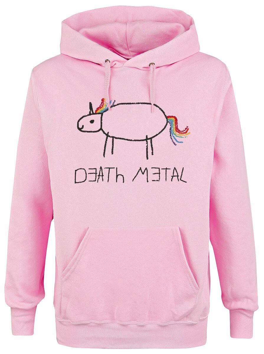 Levně Death Metal Mikina s kapucí světle růžová