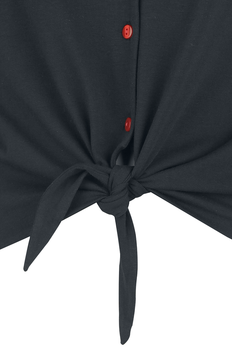 Thumbnail - Pussy Deluxe Mon Chéri Binding Blouse Bluse schwarz in XXL