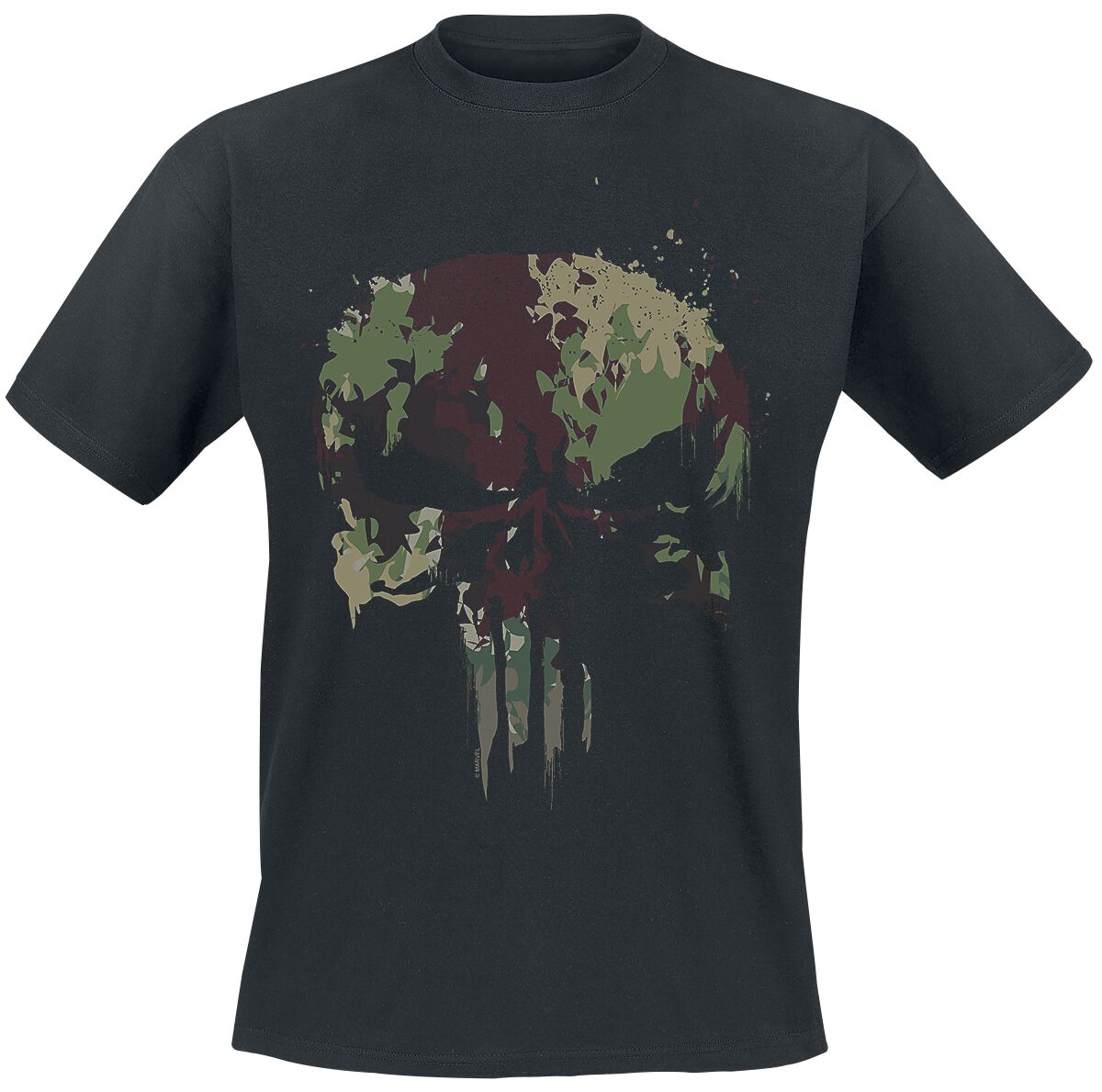 The Punisher Camo Skull T-Shirt black