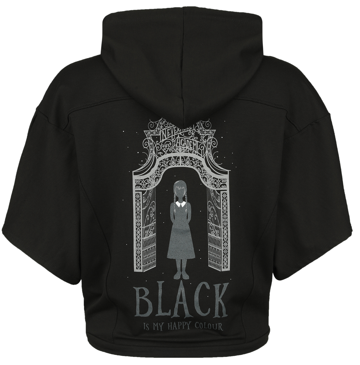 Wednesday - Gothic Kapuzenpullover - Black Is My Happy Colour - L bis XL - für Damen - Größe XL - schwarz  - Lizenzierter Fanartikel