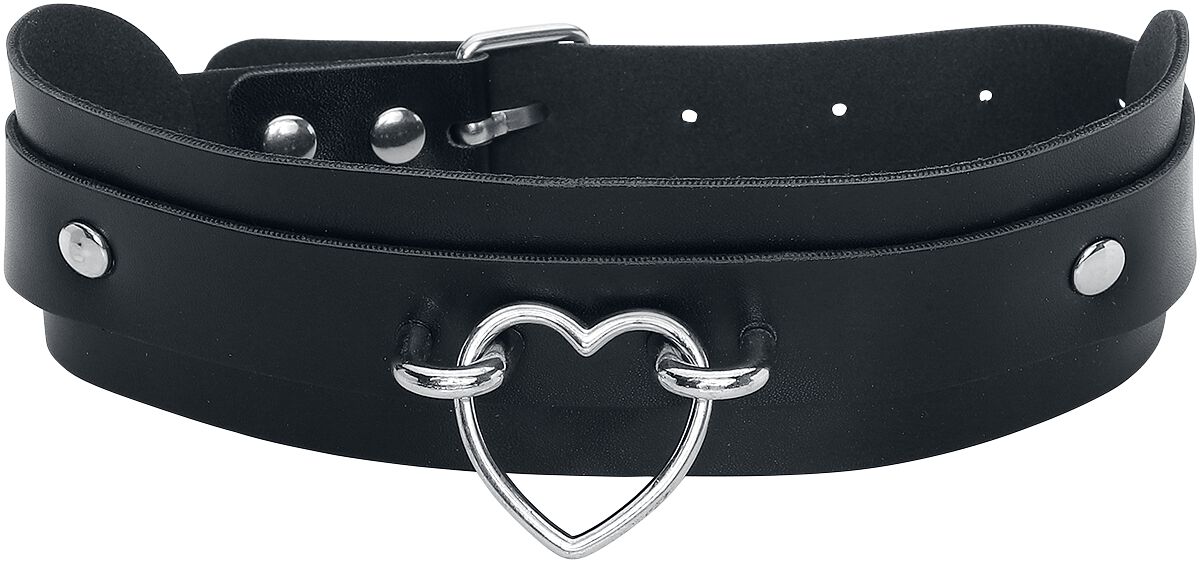 Heart Choker Halsband schwarz von Black Premium by EMP