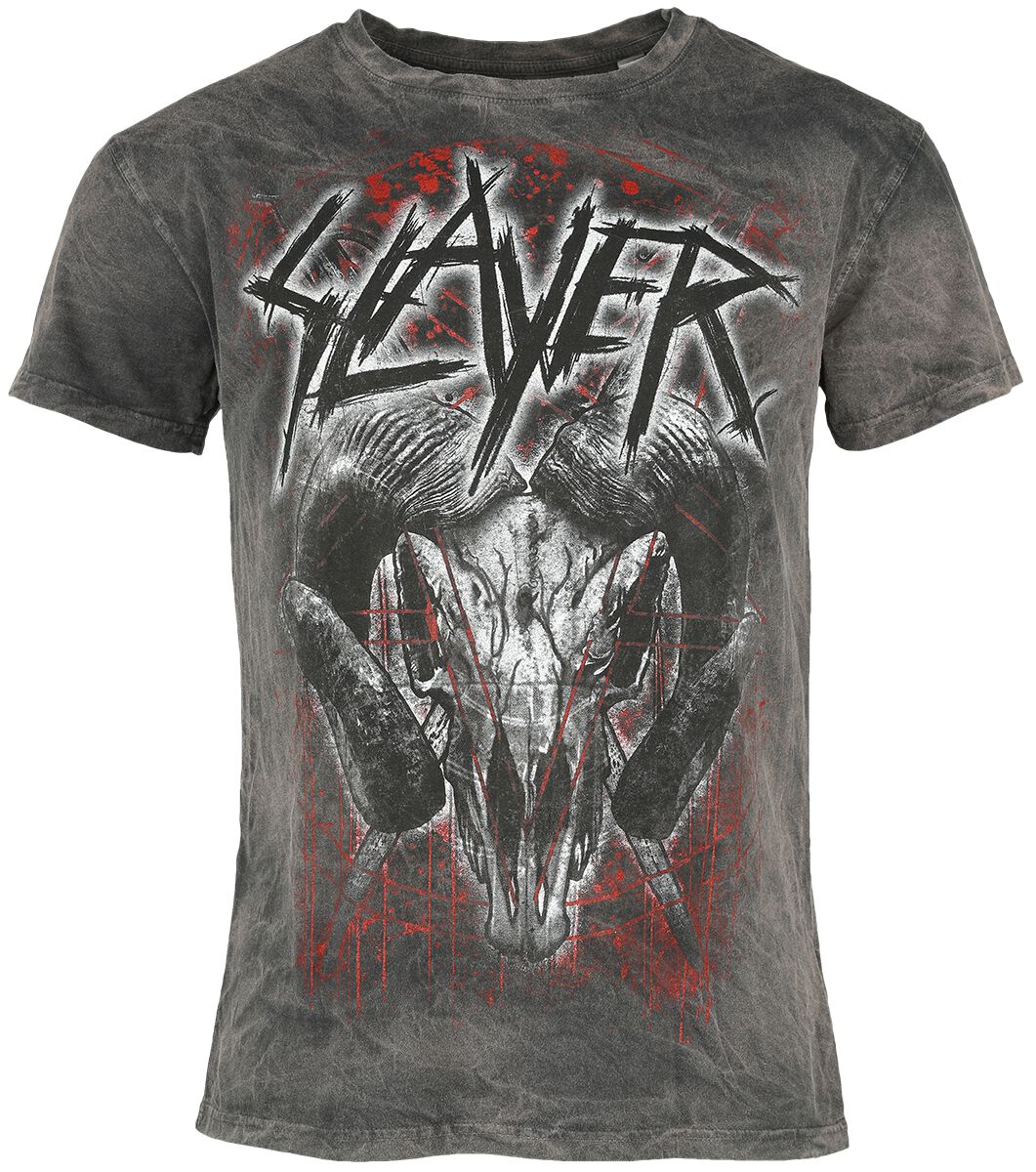 Slayer T-Shirt - Mongo Logo - S bis 4XL - für Männer - Größe XL - charcoal  - Lizenziertes Merchandise!