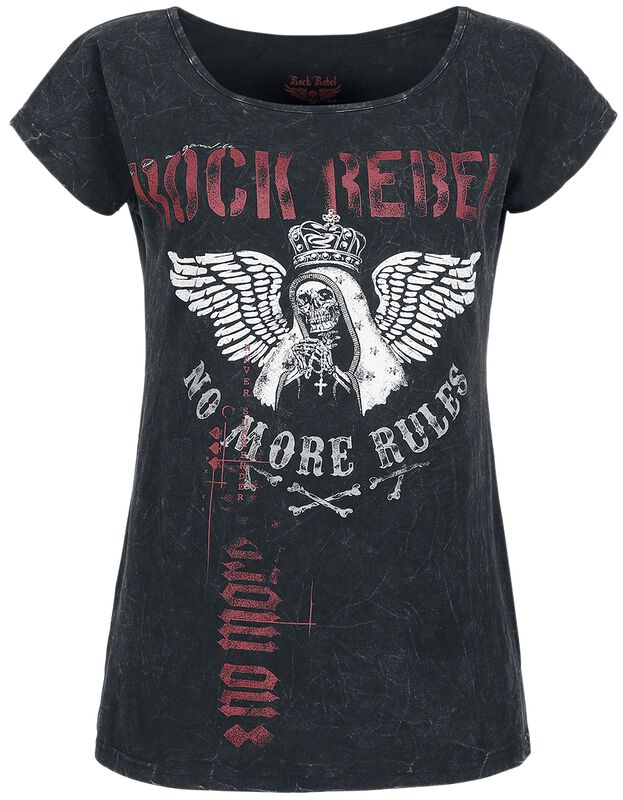 T-Shirt mit großem Rock Rebel Frontprint