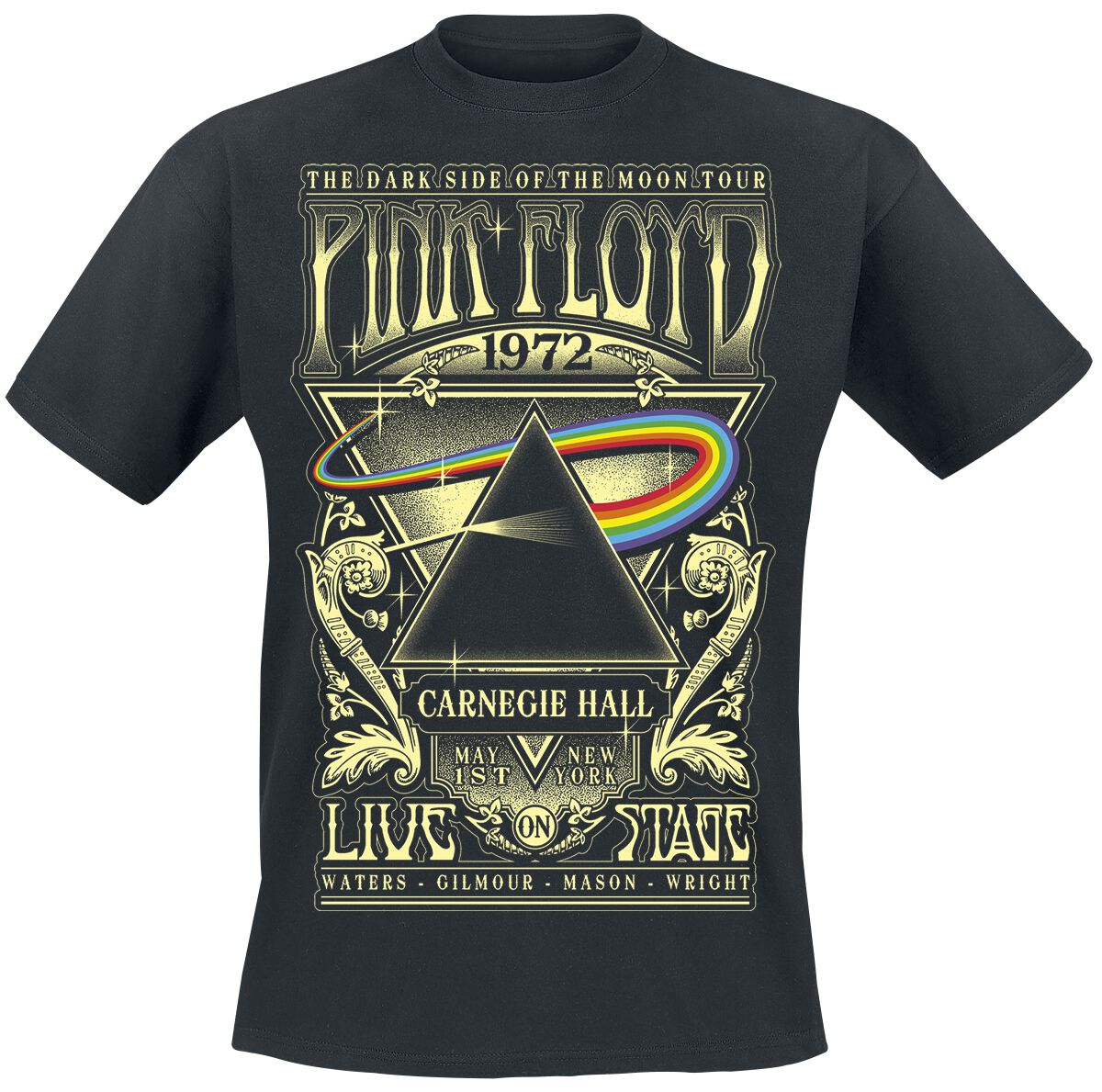 Pink Floyd T-Shirt - The Dark Side Of The Moon - Live On Stage 1972 - S bis 5XL - für Männer - Größe XL - schwarz  - Lizenziertes Merchandise!
