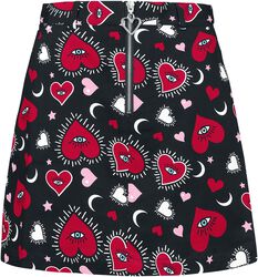Kate Heart Skirt, Hell Bunny, Kurzer Rock