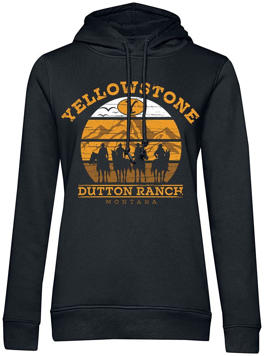 Sweat-shirt à capuche de Yellowstone - Cowboys - S à XXL - pour Femme - noir