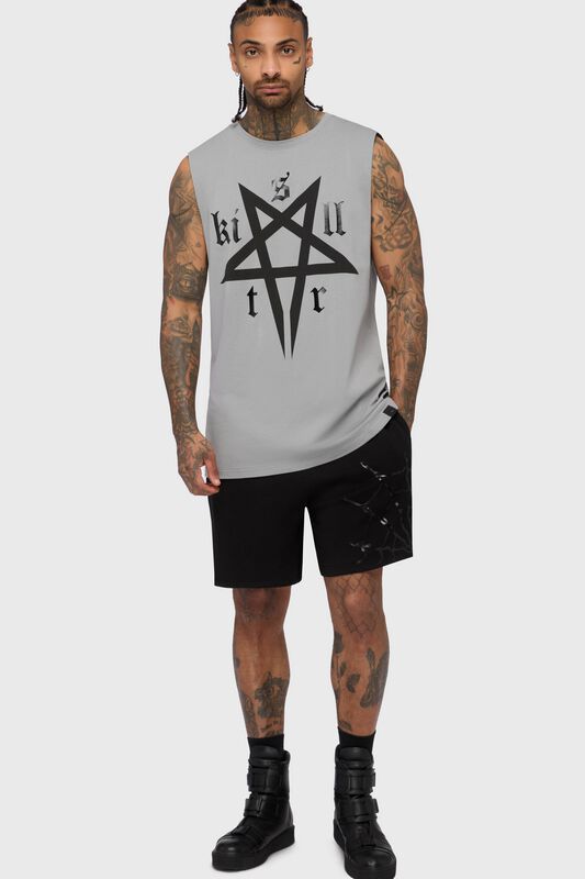 Killstar - Gothic T-Shirt - Crypt Threads Vest - XS bis 4XL - für Männer - Größe XL - grau