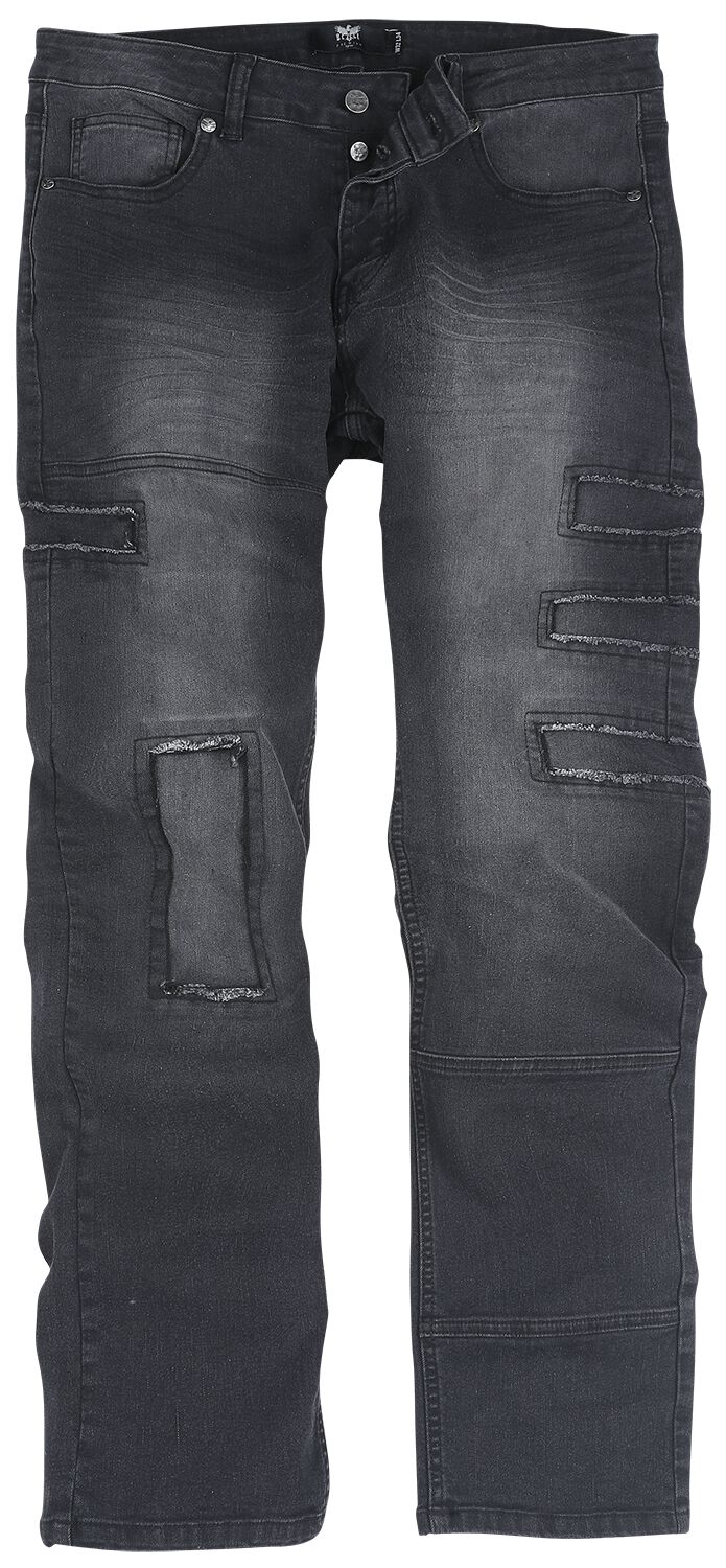 Levně Black Premium by EMP Džíny se zničenými efekty Kalhoty černá