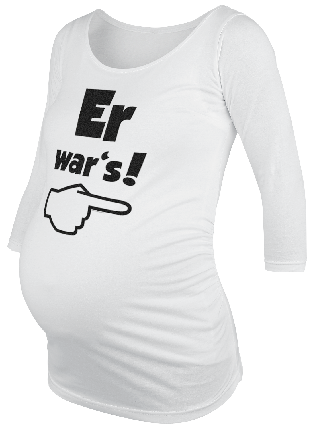 Umstandsmode Er war`s! Langarmshirt weiß