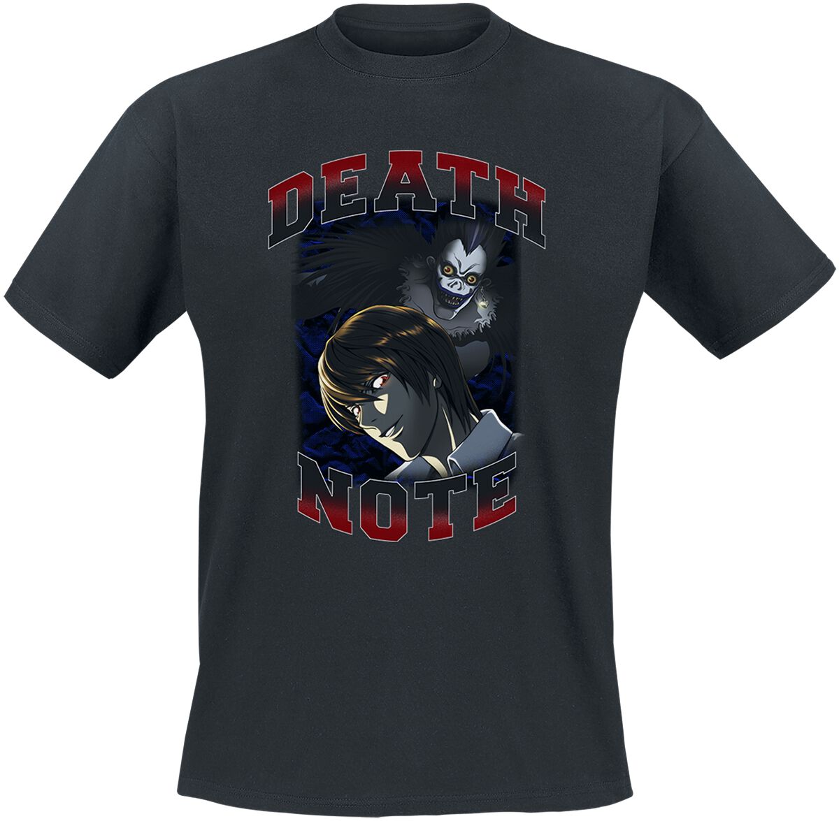 Death Note - Anime T-Shirt - Varsity - S bis XL - für Männer - Größe S - schwarz  - Lizenzierter Fanartikel